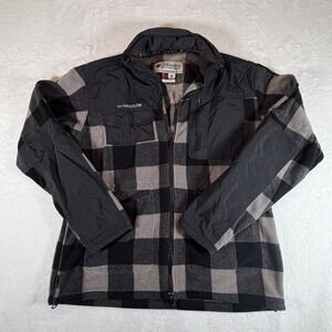 Columbia Jacket Men's Sz XL Black Brown Checkered Titanium Fleece